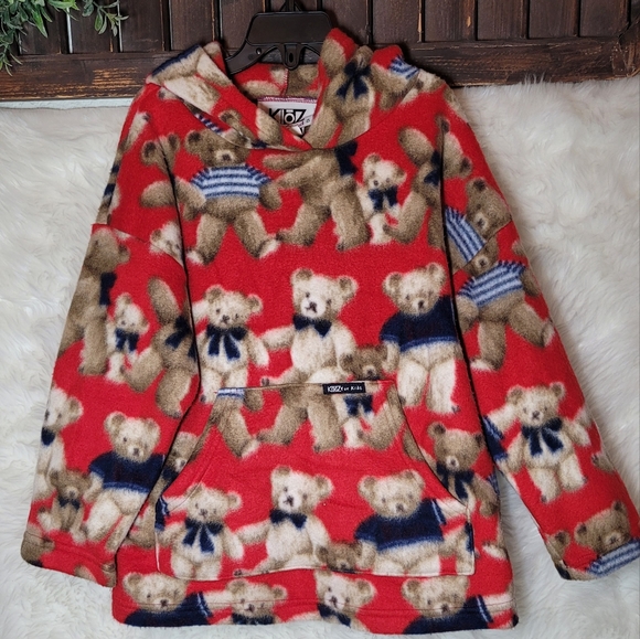 Vintage Rare Bear Fleece Hoodie by KloZ For Kids - Picture 1 of 7